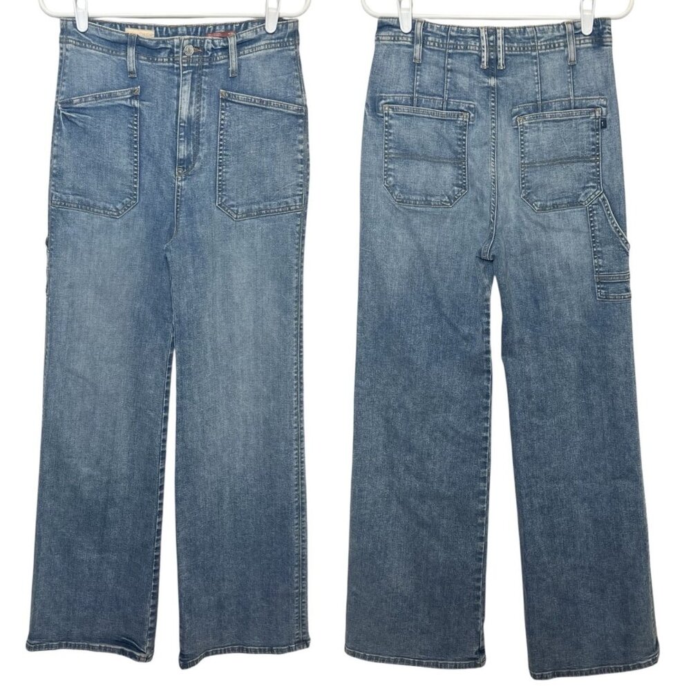Anthropologie Pilcro 30/10 The Carpenter Wide-Leg Jeans High Rise Relaxed Denim - Picture 4 of 12